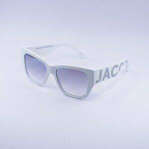 Marc Jacobs MARC 695/S 0HYMI C Sunglasses White Grey Square Frame, Grey Lenses